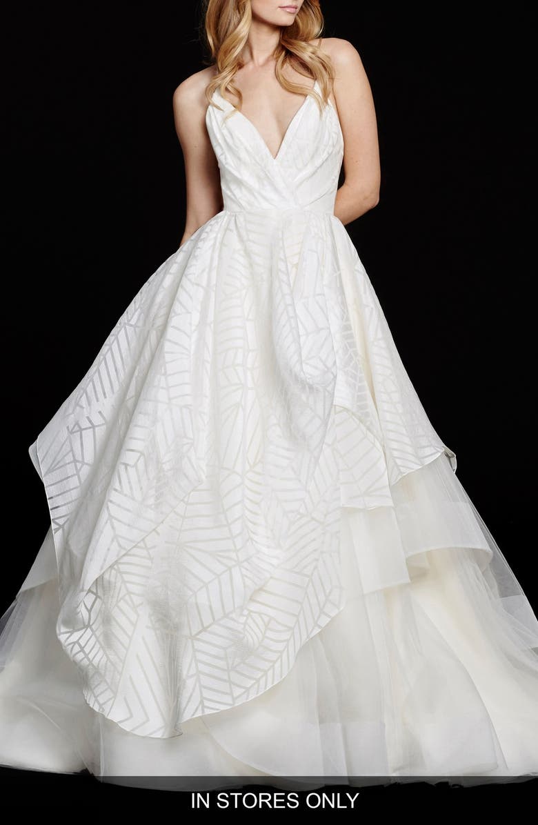 Hayley Paige Bahati Beaded Bodice Draped Organza & Tulle Ballgown, Alternate, color,