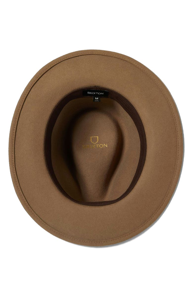 Brixton Messer Packable Wool Fedora, Alternate, color, Khaki/ Khaki