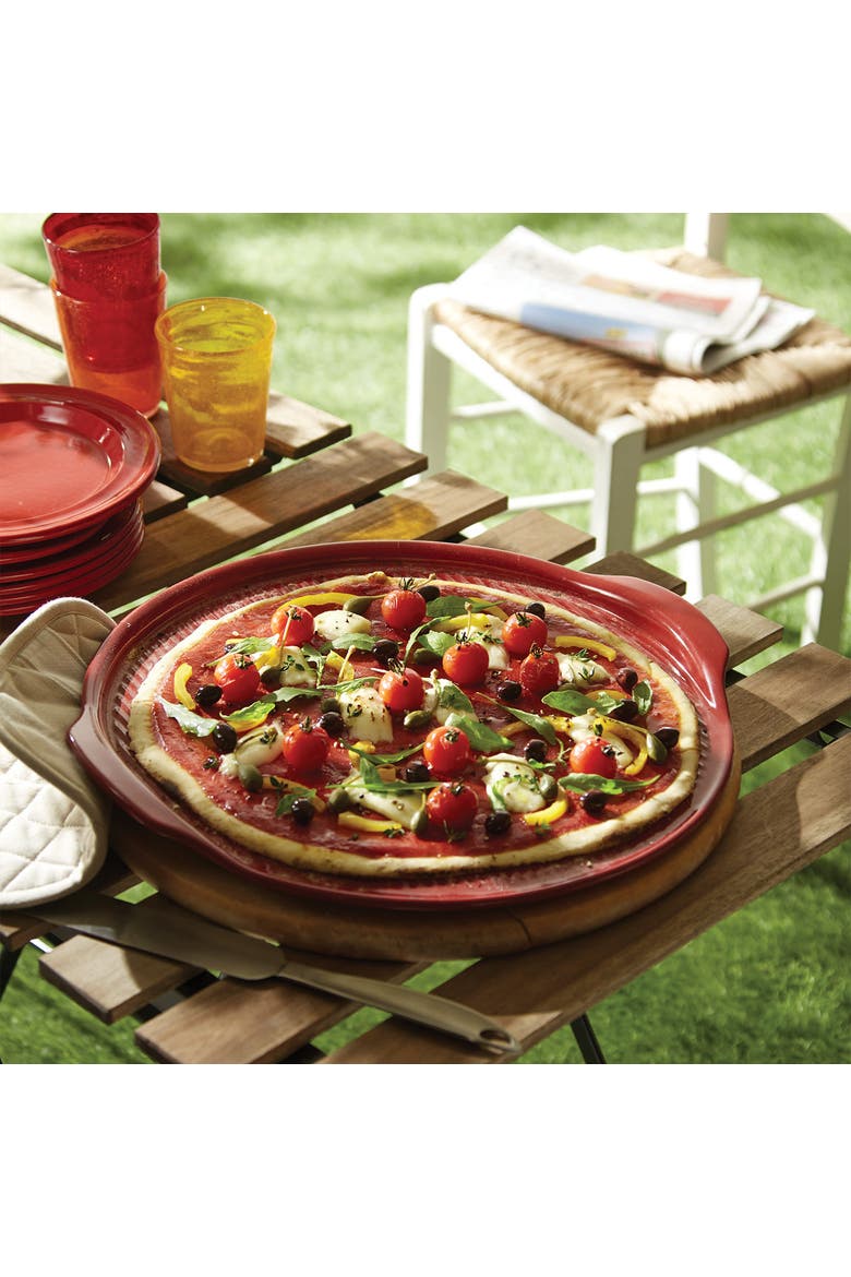 Flame Pizza Stone, 14.5", Alternate, color, Burgundy