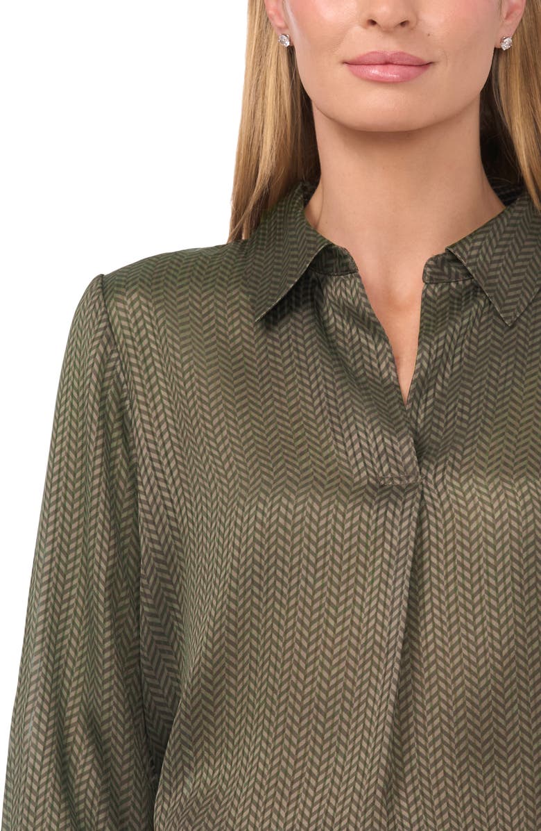 Halogen<sup>®</sup> Collared Herringbone Popover Top, Alternate, color,
