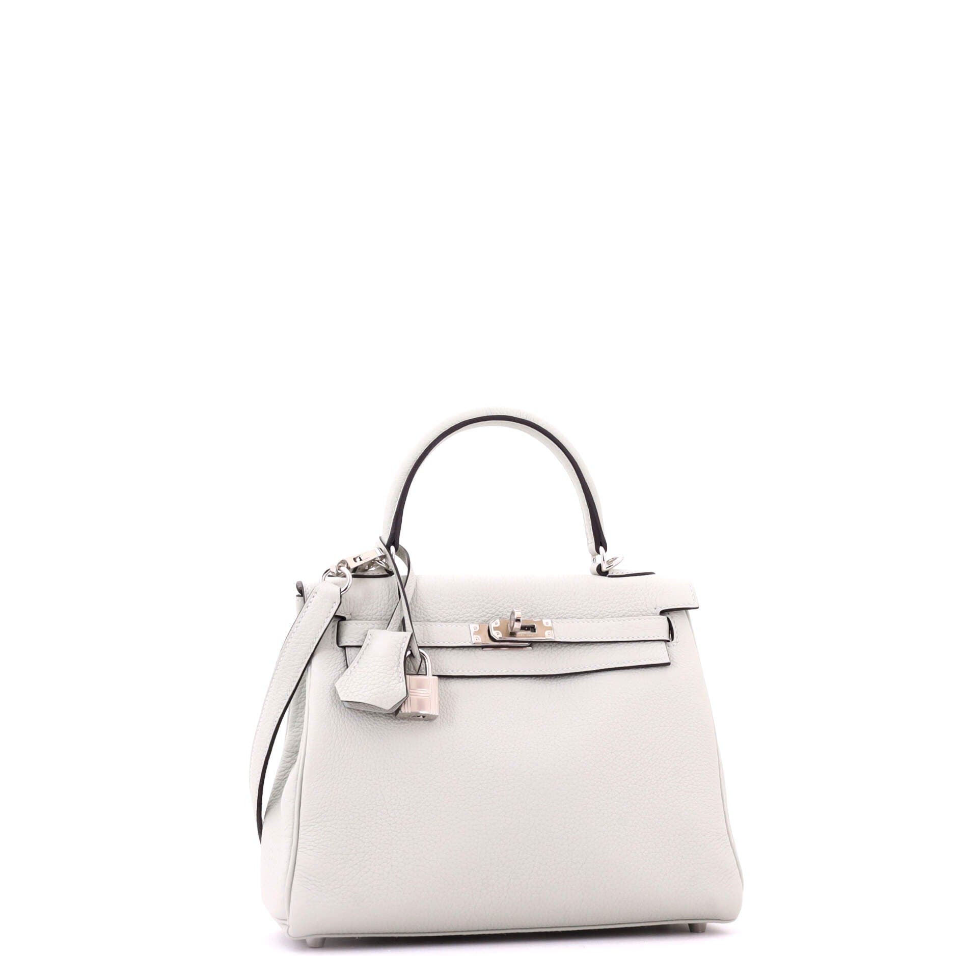 Pre-Owned Hermes Kelly Handbag Grey Togo with Palladium Hardware 25, Alternate, color, Gris Neve