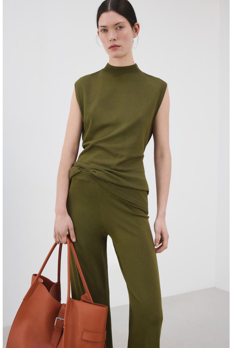 Pull-On Straight Leg Knit Pants, Alternate, color, KHAKI GREEN