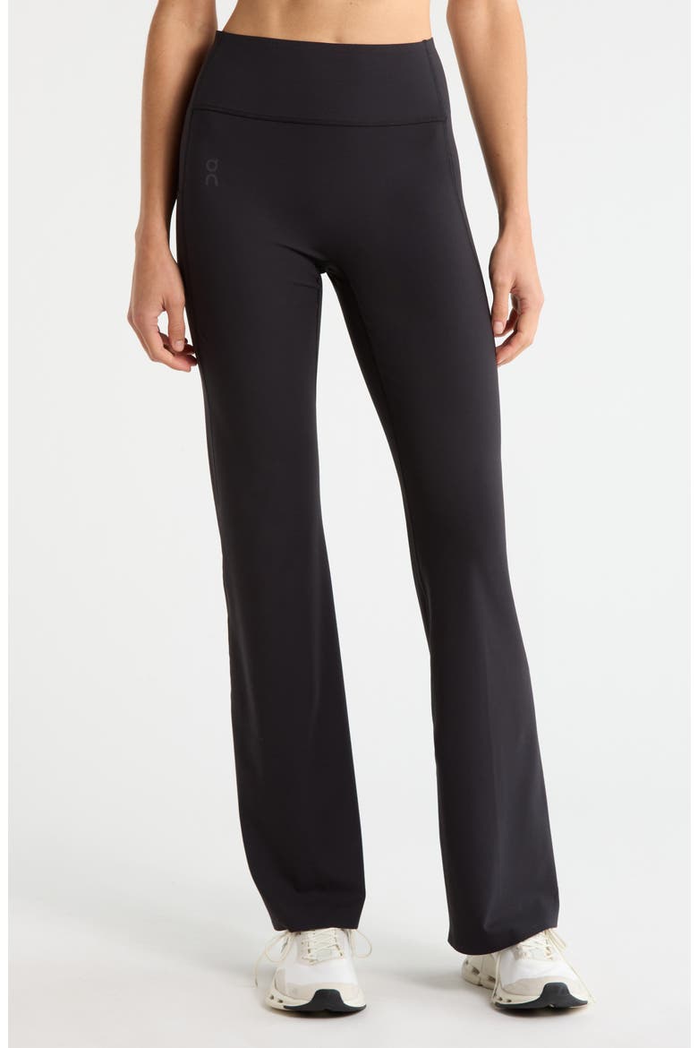 Studio High Waist Flared Leggings, Main, color, BLACK