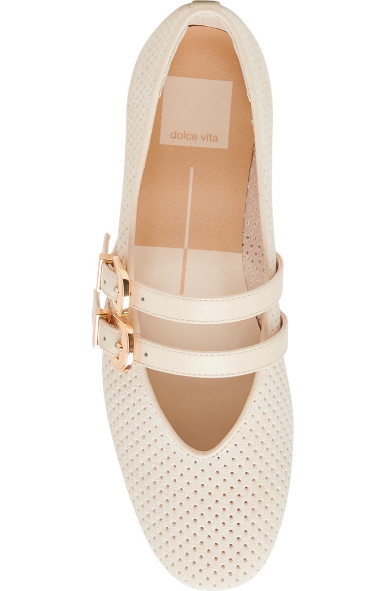 Dolce Vita Baylee Mary Jane Flat, Alternate, color, Bone Perforated Suede