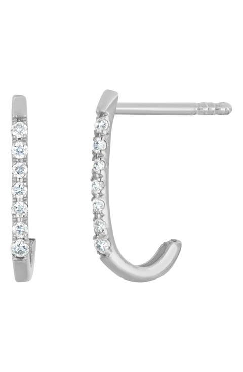 Diamond J-Hoop Earrings (Online Trunk Show)
