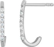 Bony Levy Diamond J-Hoop Earrings