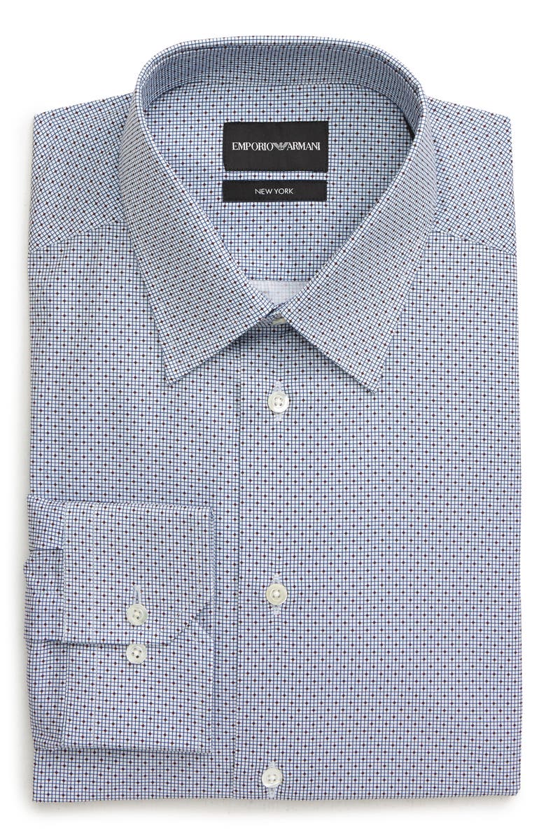 Emporio Armani Trim Fit Diamond Dress Shirt, Main, color,