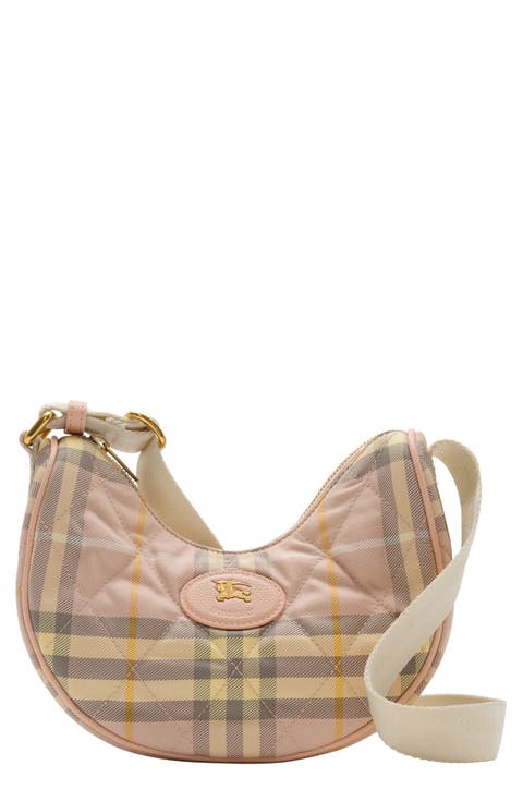 Horseshoe Burberry Check Quilted Nylon Crossbody Bag