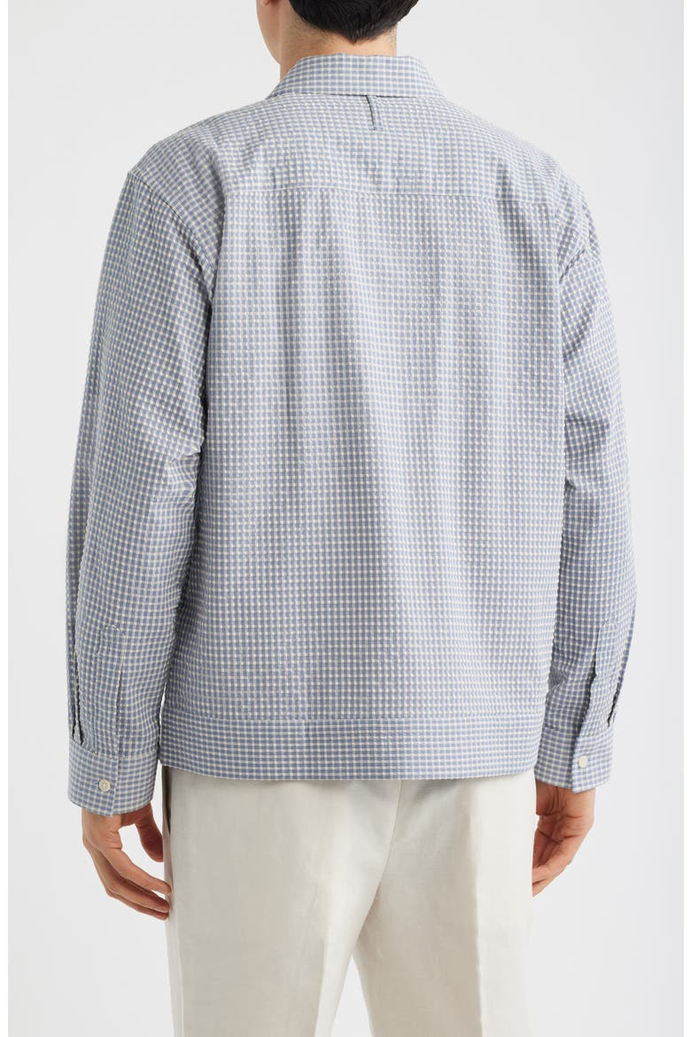 Reed Check Stretch Cotton Overshirt, Alternate, color, STONE BLUE