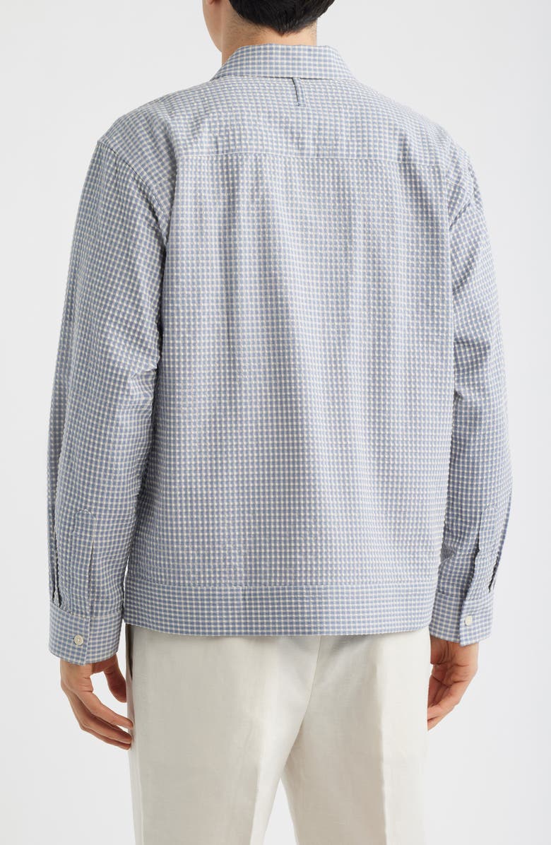 NN07 Reed Check Stretch Cotton Overshirt, Alternate, color, Stone Blue