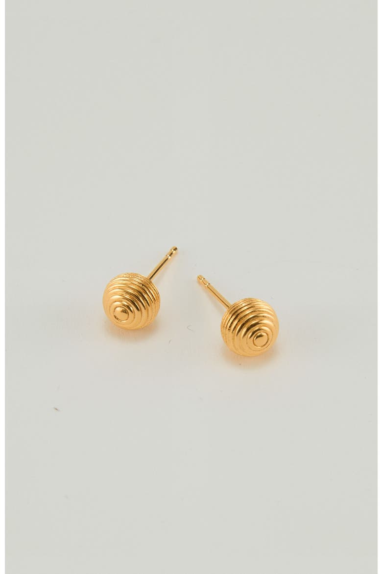 Striped Ball stud earring, Main, color, Gold