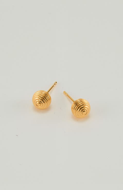 Striped Ball stud earring