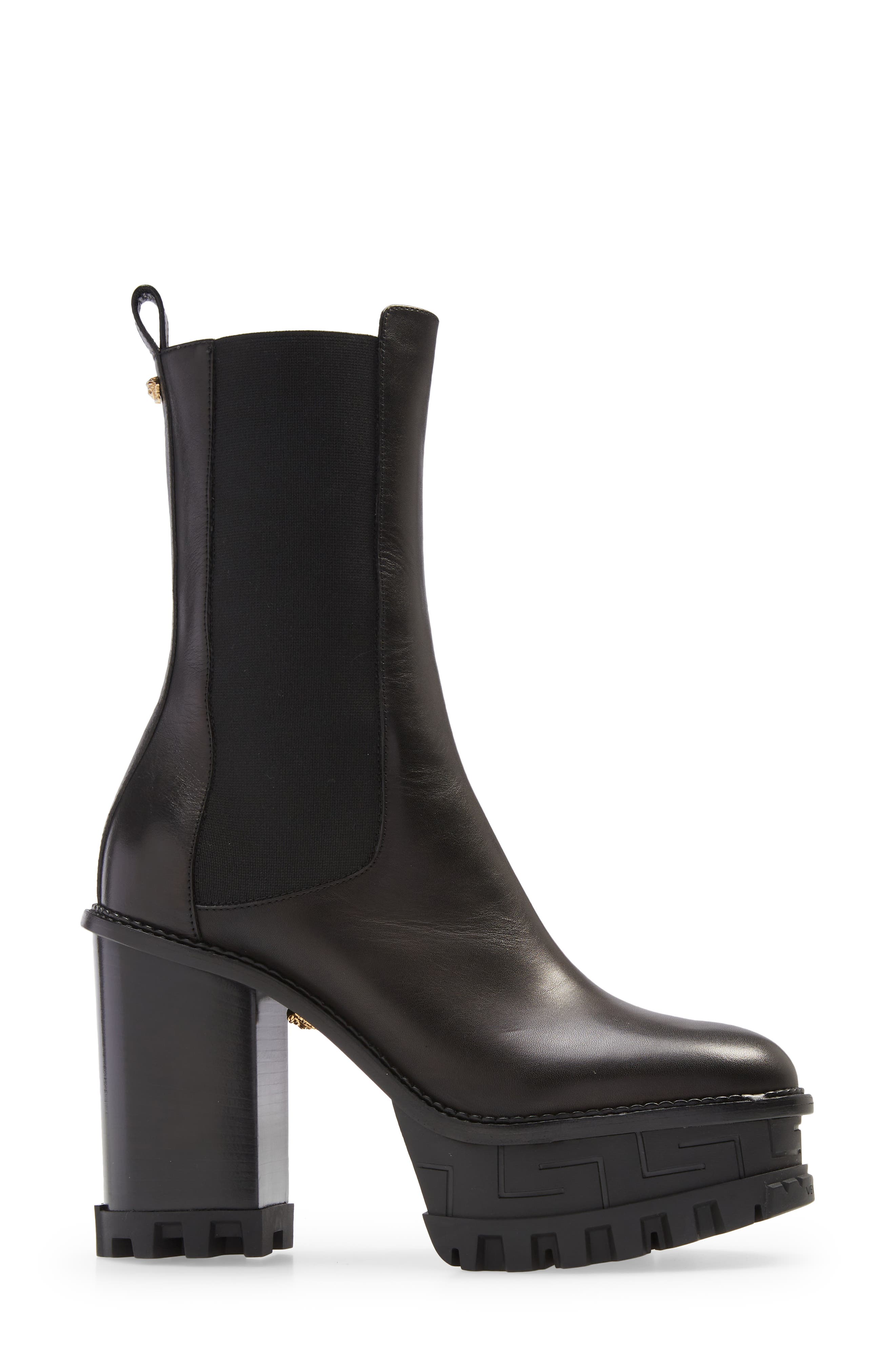 Versace Greca Labyrinth Platform Chelsea Boot, Alternate, color, 