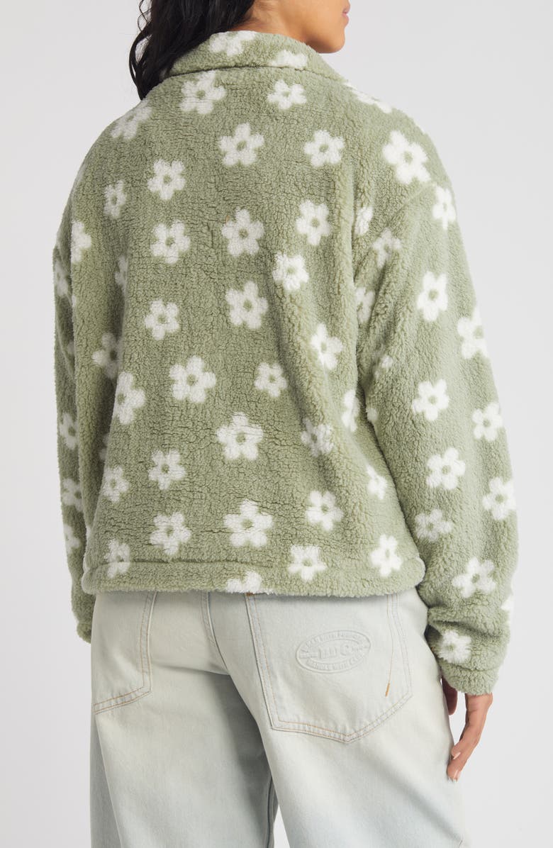 Thread & Supply Floral Print High Pile Fleece Jacket, Alternate, color, 
