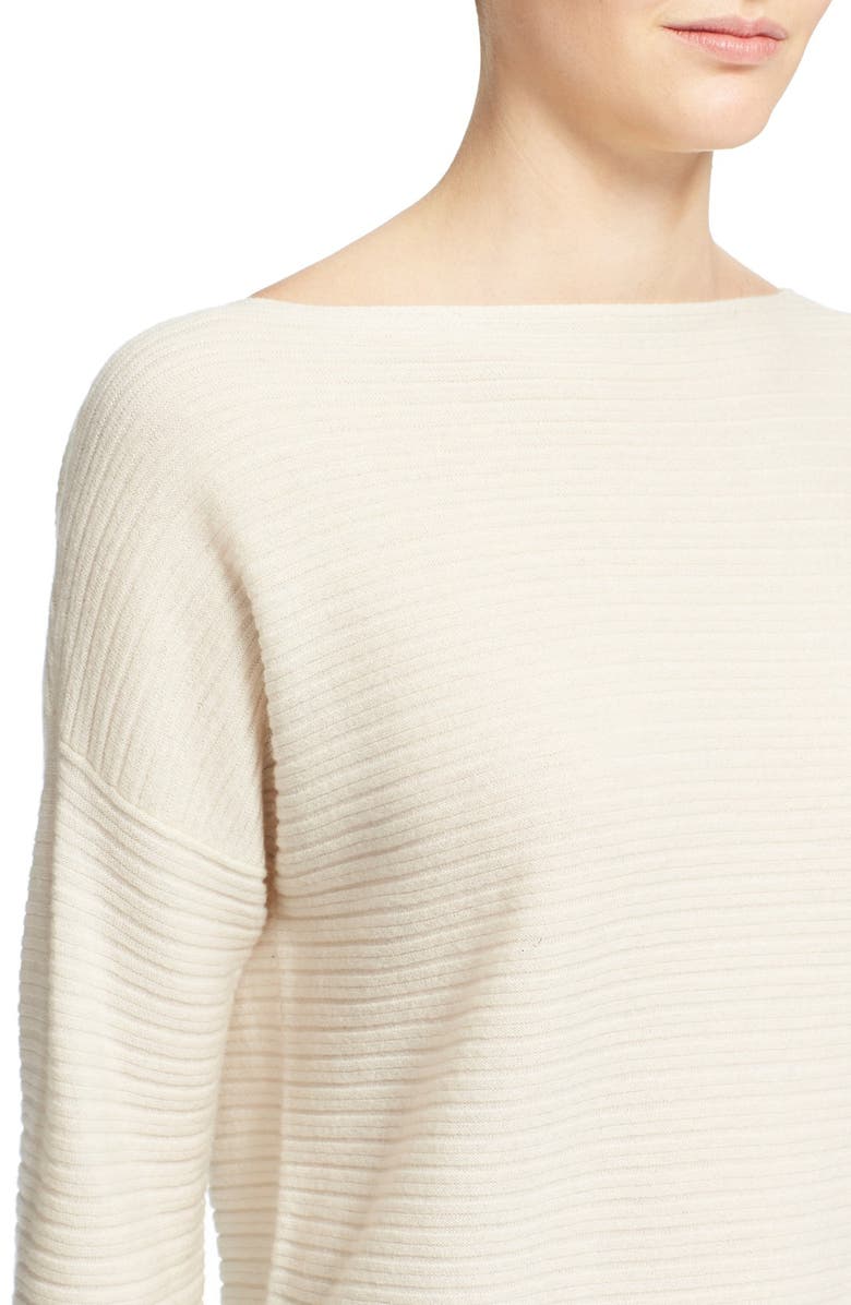 Vince Boatneck Horizontal Rib Cashmere Sweater, Alternate, color, 