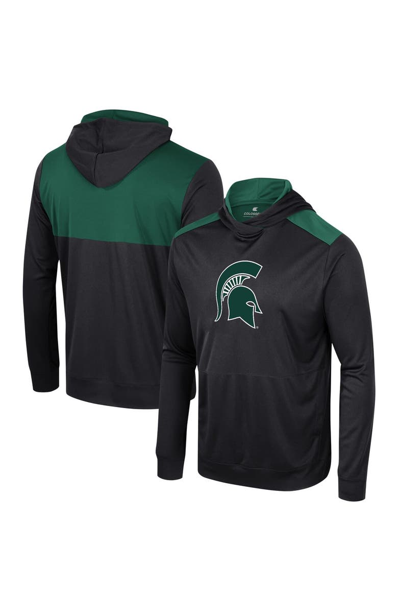 COLOSSEUM Men's Colosseum Black Michigan State Spartans Warm Up Long Sleeve Hoodie T-Shirt, Main, color, Black
