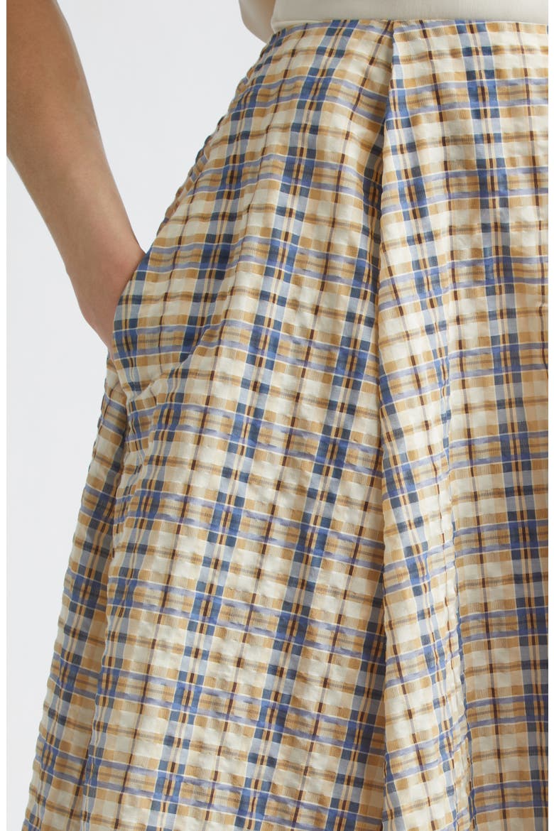 Kennedy Plaid Seersucker Skirt, Alternate, color, BLUE / BEIGE SEERSUCKER CHECK
