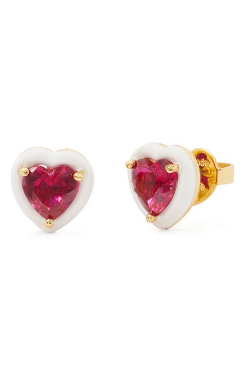 heart stud earrings