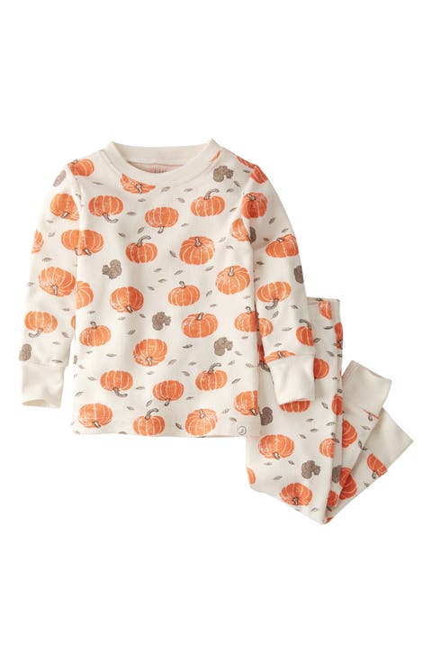 Print Fitted Organic Cotton Two-Piece Pajamas