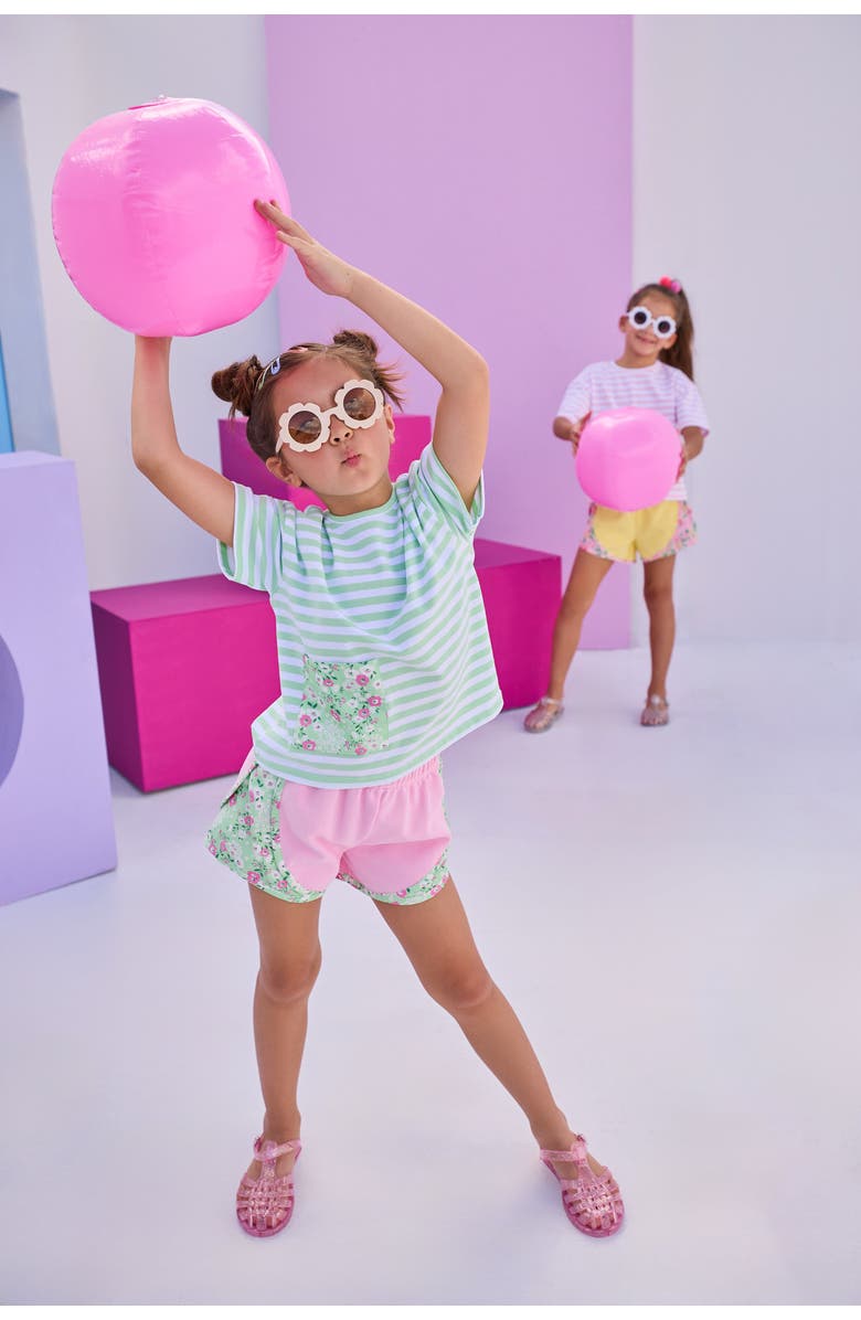 BISBY Kids' Boxy Stripe Tee, Alternate, color, Greenville Floral