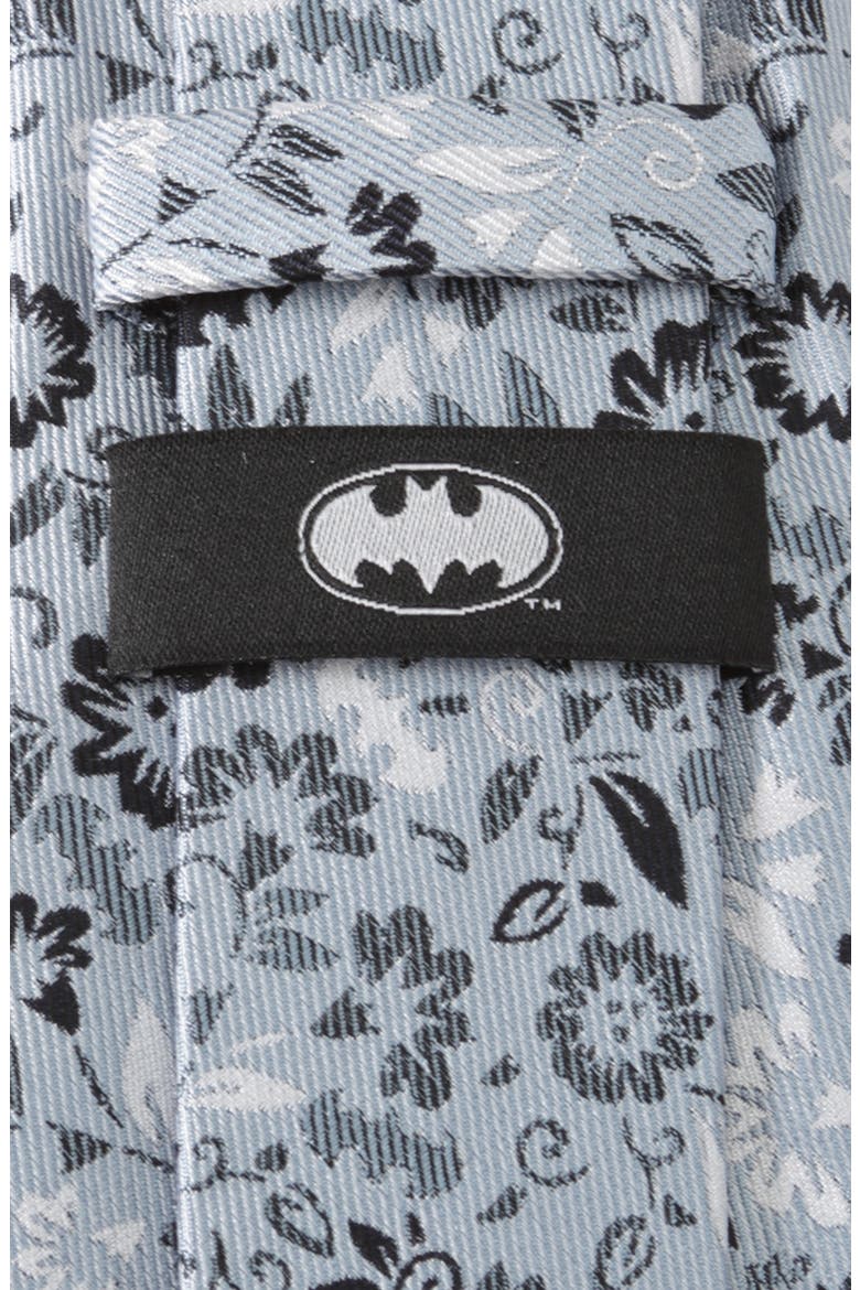 Batman Floral Silk Tie, Alternate, color, BLUE