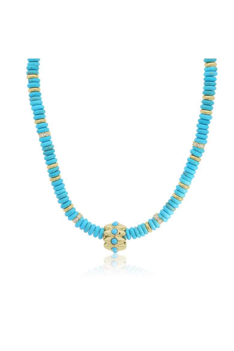 Turquoise Bead Rondel Necklace, Main, color, Turquoise