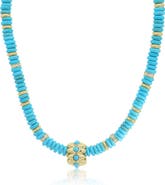 The Lovery Fine Jewelry Turquoise Bead Rondel Necklace