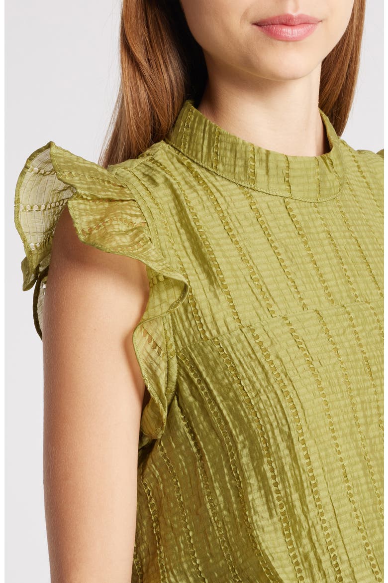 Ruffle Texture Minidress, Alternate, color, GREEN