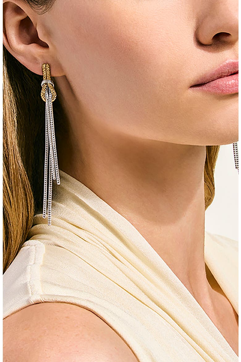 Love Knot Drop Earrings, Alternate, color, SILVER