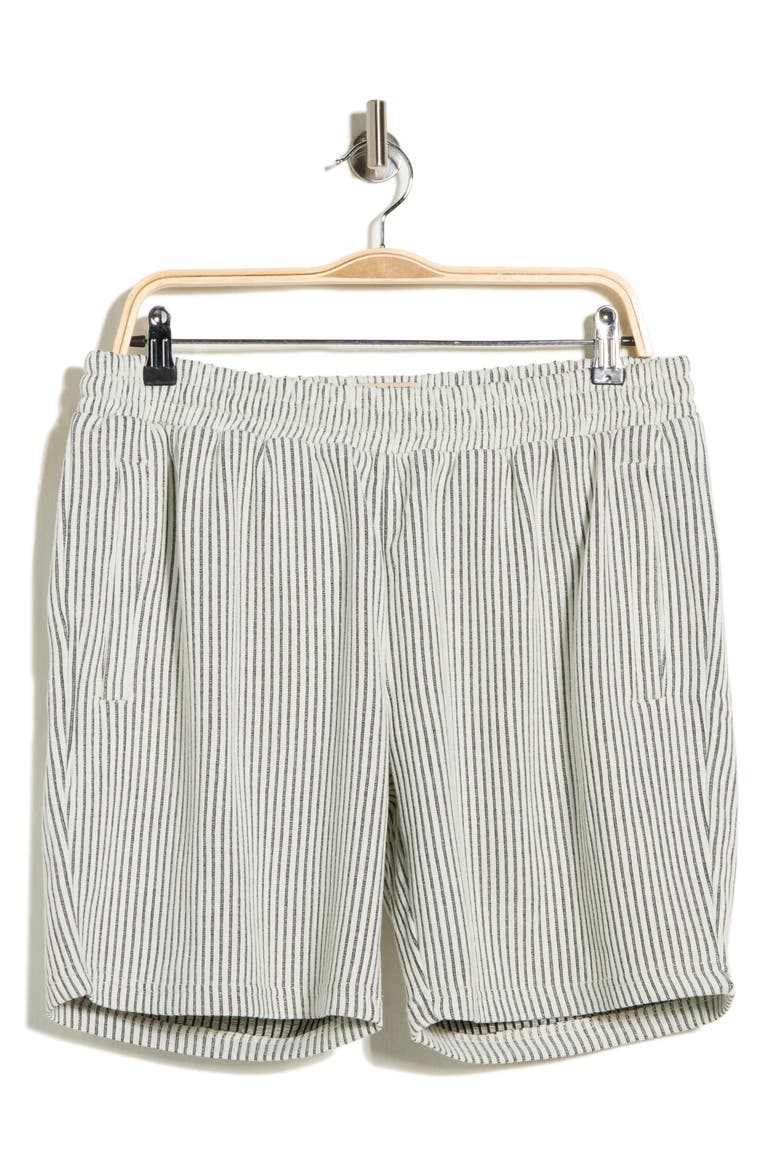 Rib Stripe Shorts, Alternate, color, WHITE/ BLACK