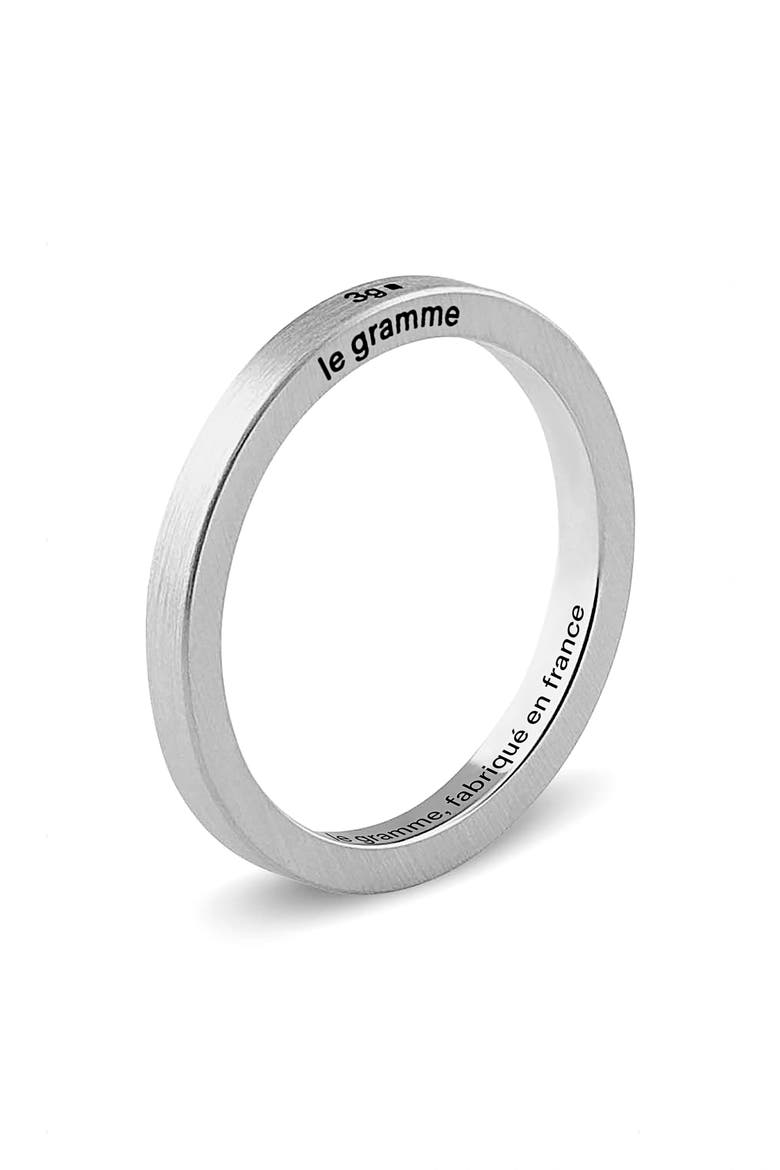 Men's 3G Brushed Sterling Silver Ribbon Band Ring, Alternate, color, SILVER