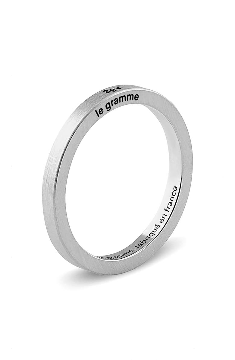 le gramme Men's 3G Brushed Sterling Silver Ribbon Band Ring, Alternate, color, 