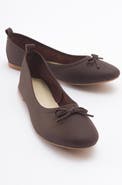 Forever & Always Shoes Florence Leather Ballerina Flats