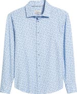 Bugatchi James OoohCotton® Feather Print Button-Up Shirt