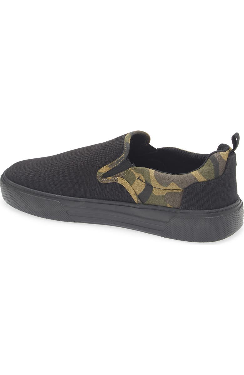 Quiksilver Shore Slip-On Sneaker, Alternate, color, Black/ Camo/ Multi