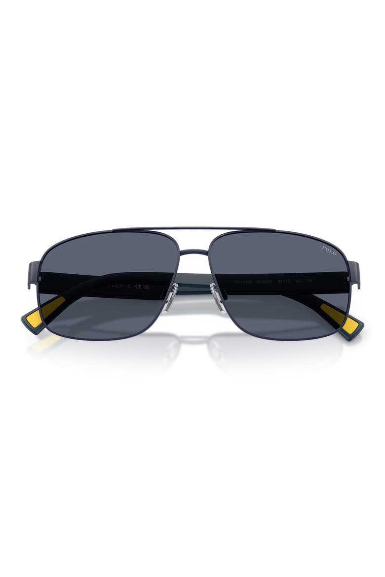 61mm Pilot Sunglasses, Alternate, color, SEMISHINY NAVY BLUE / GREY