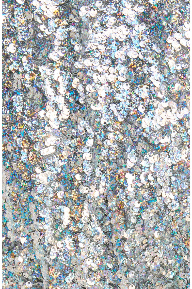 Ronas Quilt Lined Sequin Wrap Coat, Alternate, color, HOLOGRAM 21