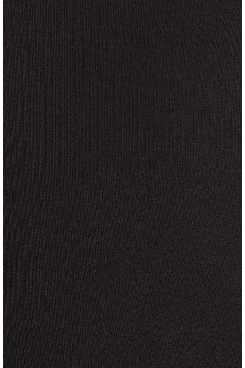 Rib Knit Mock Neck Tee, Alternate, color, BLACK