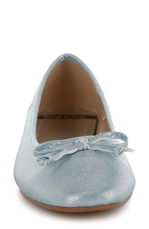 Rag & Co Women's Agshin Metallic Ballet Flats Baby Blue In Baby Blue