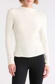 Z by Zella Glow Rib Mock Neck Top
