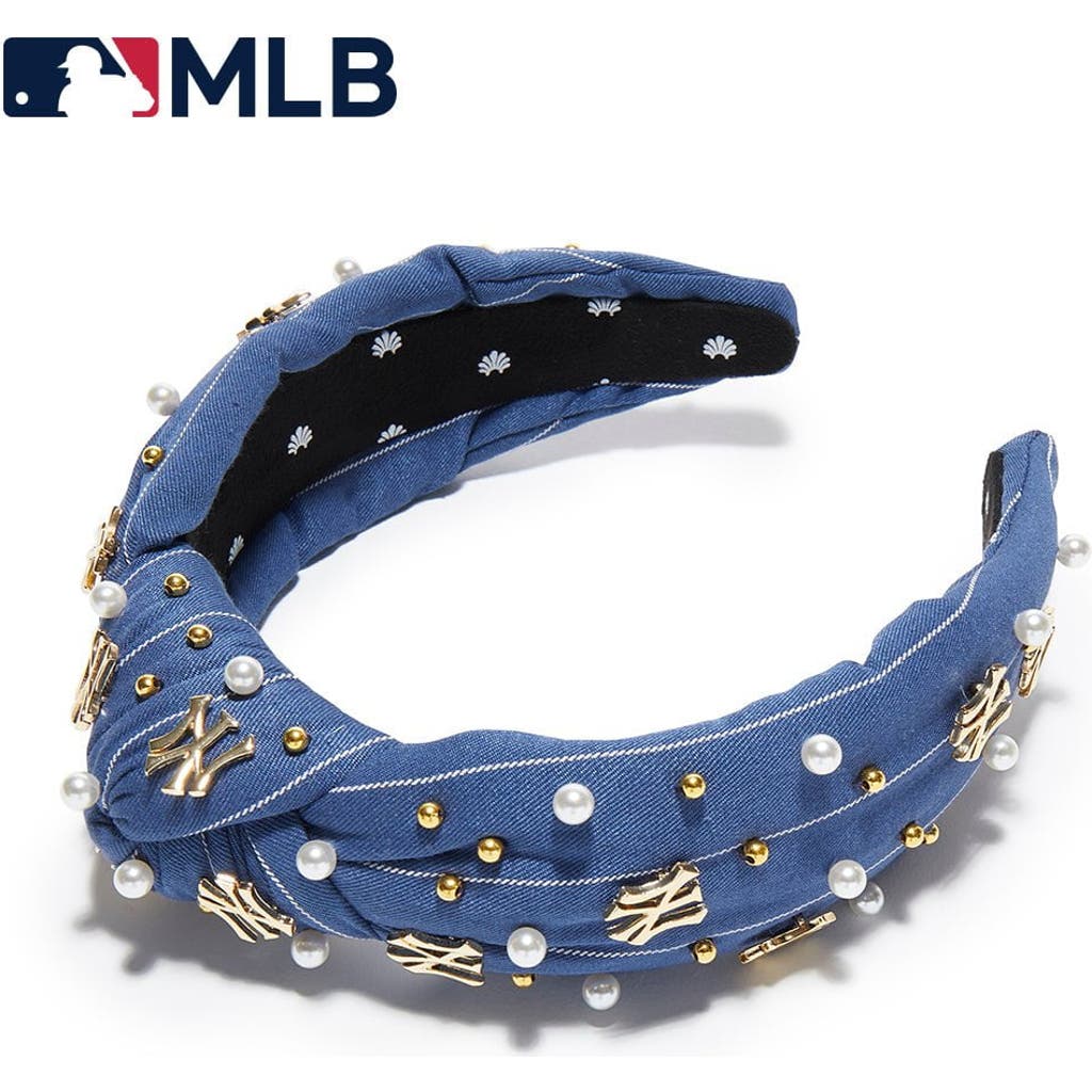 Lele Sadoughi Mlb Ny Yankees Embellished Headband In Blue