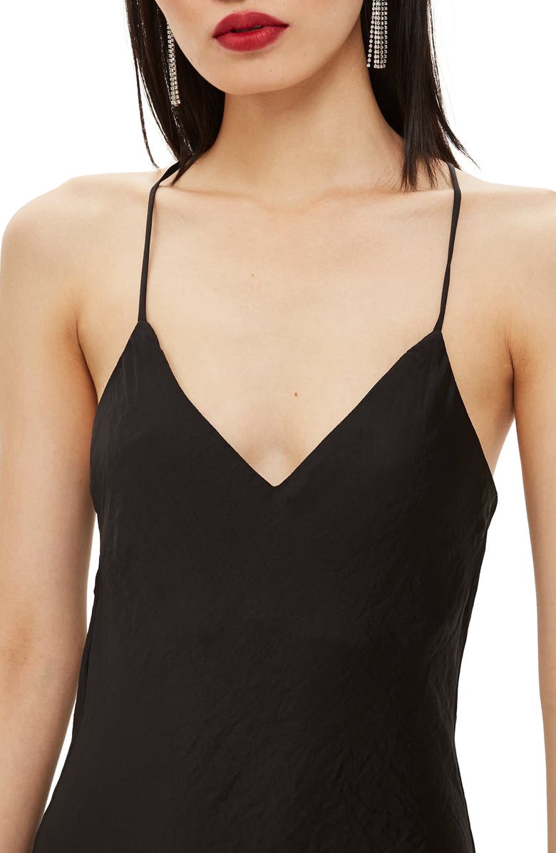 Topshop Plain Satin Slipdress, Alternate, color, 