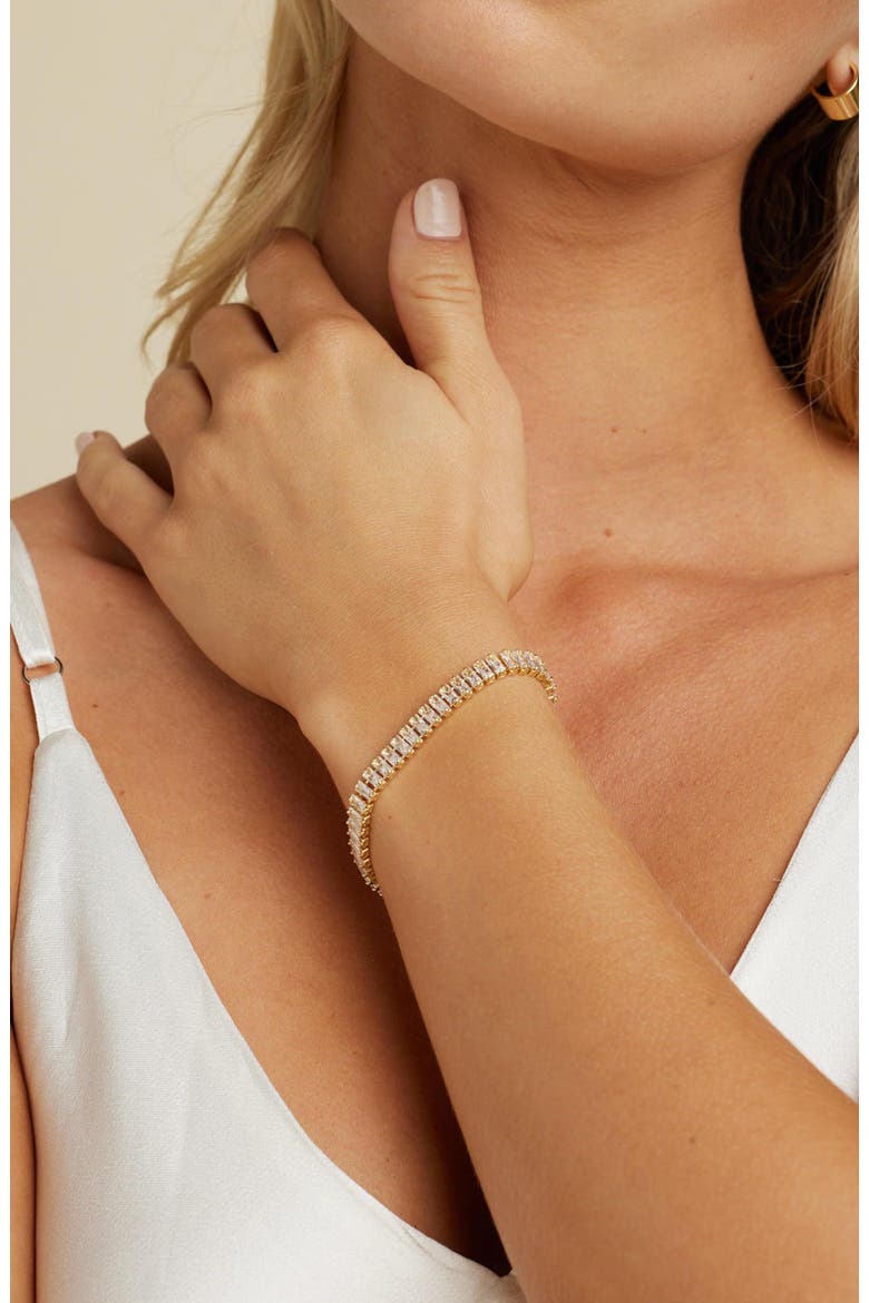 Polly Tennis Bracelet, Alternate, color, Gold