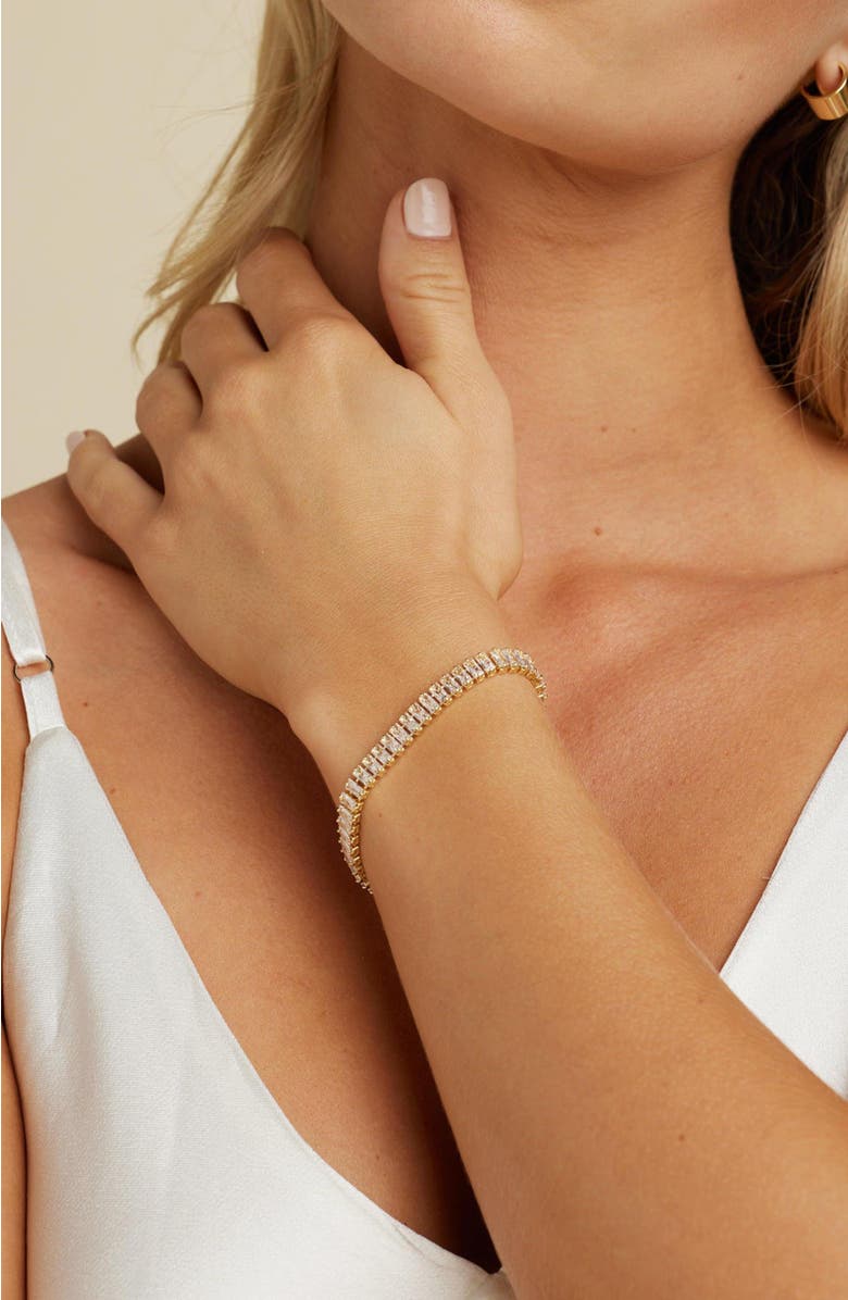 Untamed Petals Polly Tennis Bracelet, Alternate, color, Gold