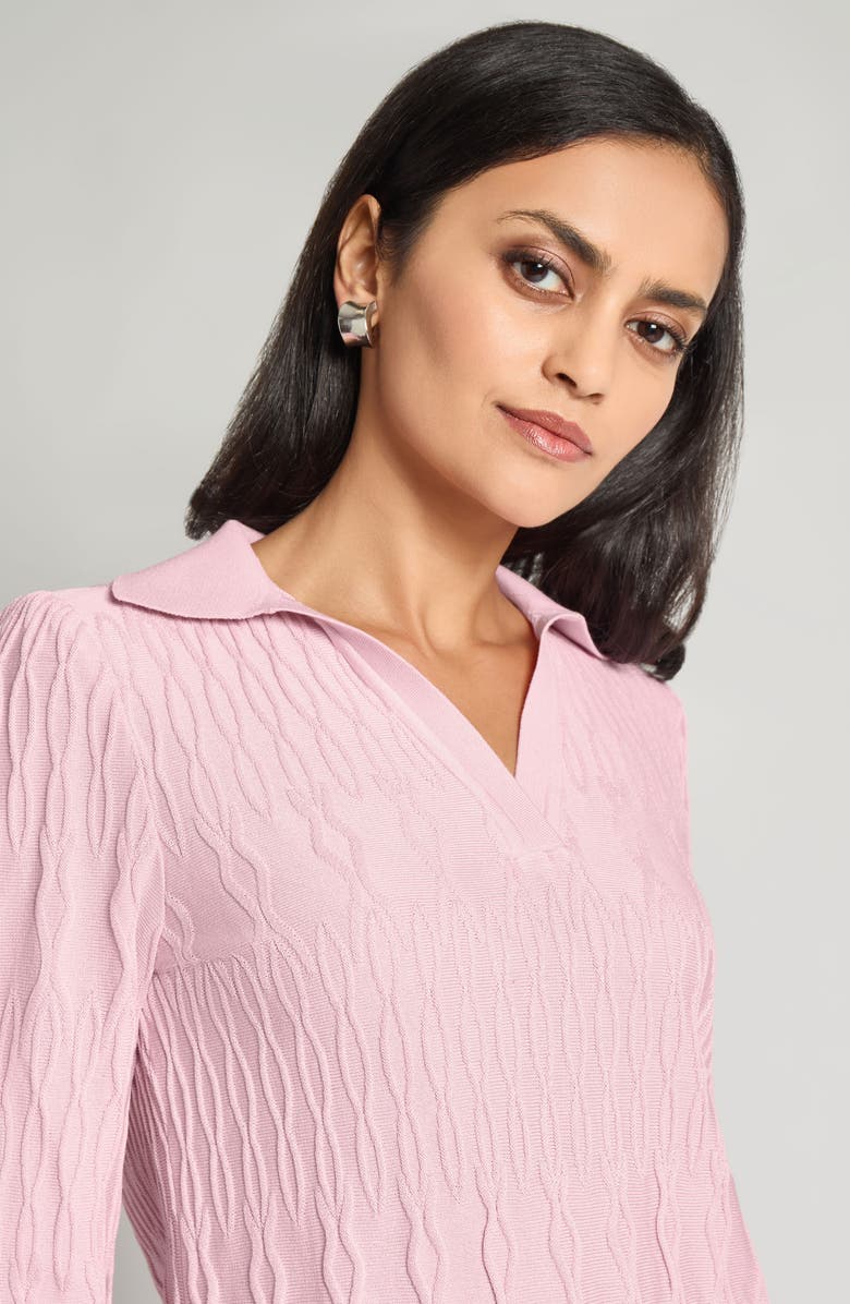 Misook Heritage Fit Raised Geometric Jacquard Sweater, Alternate, color, 