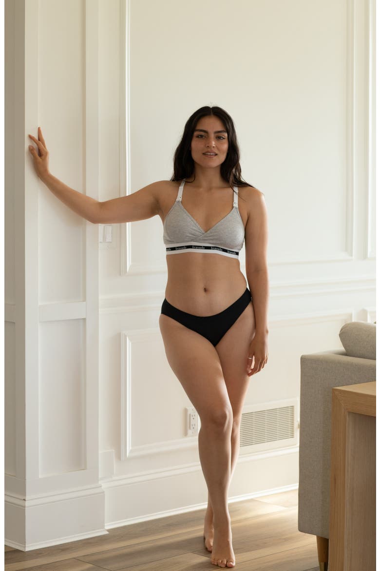 Original Organic Cotton Blend Maternity/Nursing Bra, Alternate, color, DOVE HEATHER