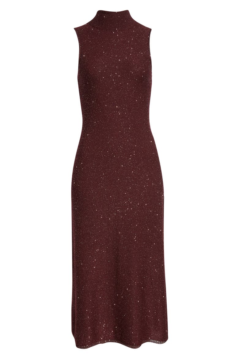 Marian Sleeveless Shimmer Sweater Dress, Alternate, color, MAROON