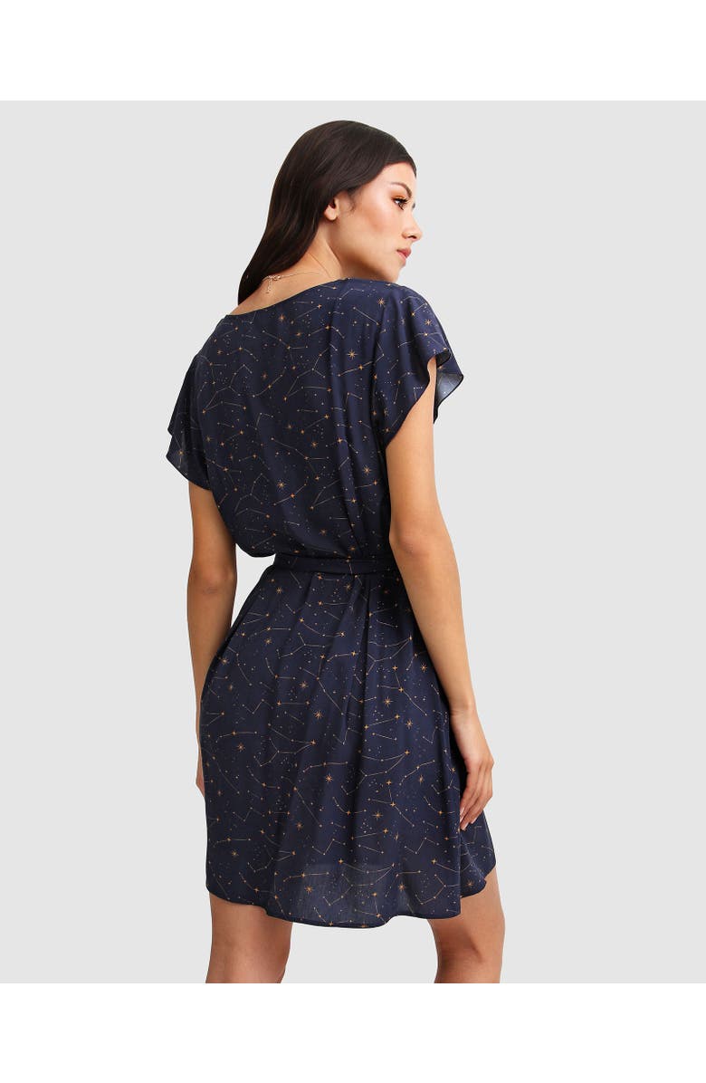 Belle & Bloom I'm The Star Wrap Dress, Alternate, color, Navy