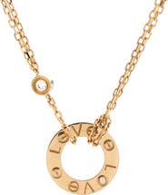 Pre-Owned Cartier 2 Diamonds Love Pendant Necklace 18K Yellow Gold and Diamonds