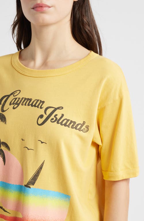 Daydreamer Cayman Islands Oversize Cotton Graphic T-shirt In Dusty Gold